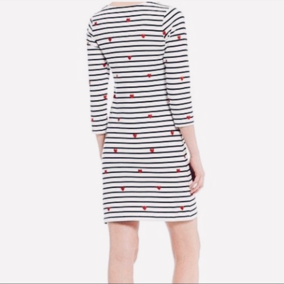 Joules Riviera Dress Sz 6 Red Hearts Blue Stripes 3/4 Sleeve - Picture 10 of 10